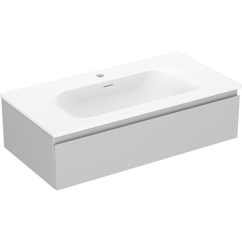 Mexen Orio szafka łazienkowa 90 cm z umywalką Vela, 1 szuflada, szara mat/biała mat - 91A10-09023-1-BF62-W23M01
