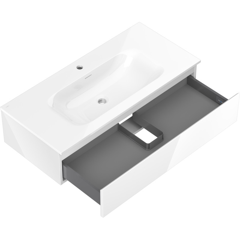 Mexen Orio vannitoakapp 100 cm valamu Vela, 1 sahtel, valge läige - 91A10-10023-1-BF00-W23M00