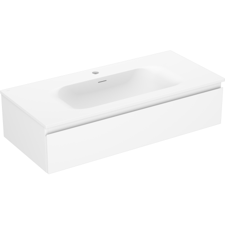 Mexen Orio bathroom cabinet 100 cm with Vela sink, 1 drawer, white matte - 91A10-10023-1-BF01-W23M01