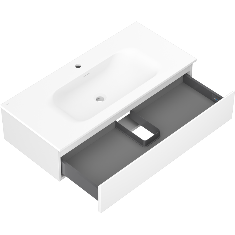 Mexen Orio mueble de baño 100 cm con lavabo Vela, 1 cajón, blanco mate - 91A10-10023-1-BF01-W23M01