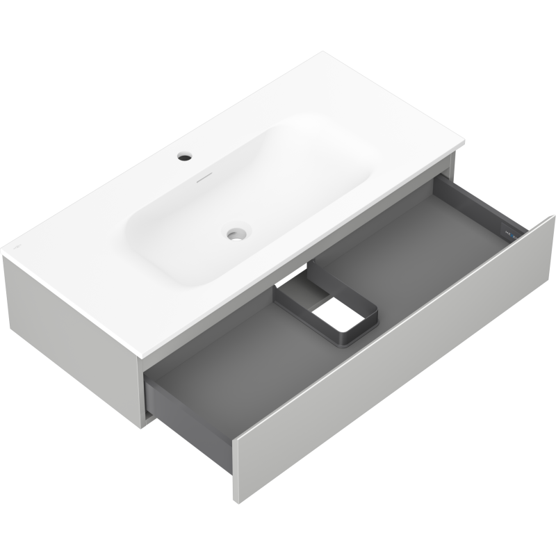 Mexen Orio armario de baño 100 cm con lavabo Vela, 1 cajón, gris mate/blanco mate - 91A10-10023-1-BF62-W23M01