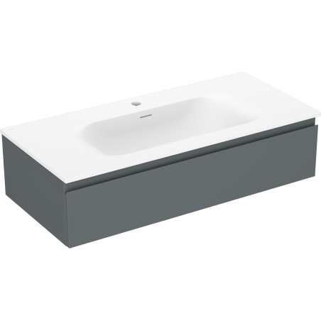 Mexen Orio badkamerkast 100 cm met wastafel Vela, 1 lade, grafiet mat/wit mat - 91A10-10023-1-BF66-W23M01