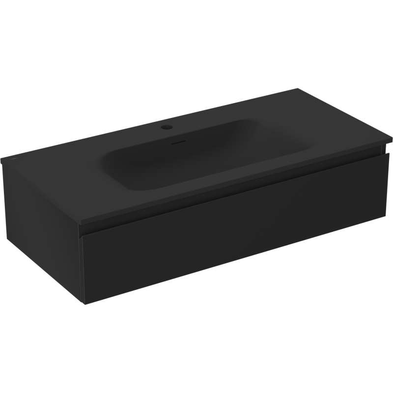 Mexen Orio mueble de baño 100 cm con lavabo Vela, 1 cajón, negro mate - 91A10-10023-1-BF71-W23M71