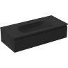 Mexen Orio Badezimmerschrank 100 cm mit Waschbecken Vela, 1 Schublade, schwarz matt - 91A10-10023-1-BF71-W23M71