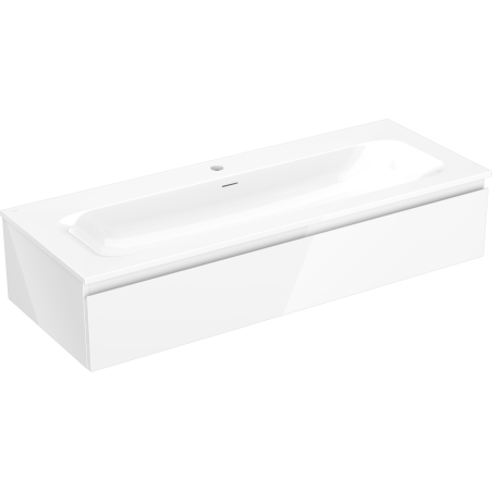 Mexen Orio Badezimmermöbel 120 cm mit Waschbecken Vela, 1 Schublade, Weiß Hochglanz - 91A10-12023-1-BF00-W23M00