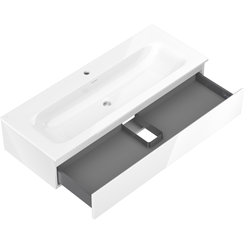 Mexen Orio meuble de salle de bain 120 cm avec lavabo Vela, 1 tiroir, blanc brillant - 91A10-12023-1-BF00-W23M00