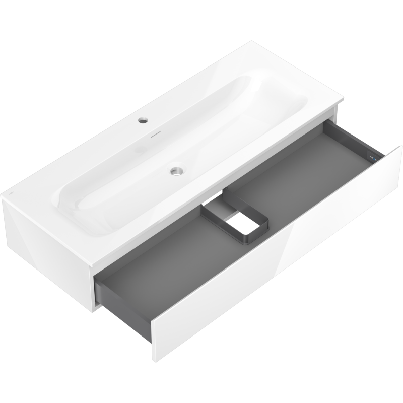 Mexen Orio mueble de baño 120 cm con lavabo Vela, 1 cajón, blanco brillo - 91A10-12023-1-BF00-W23M00