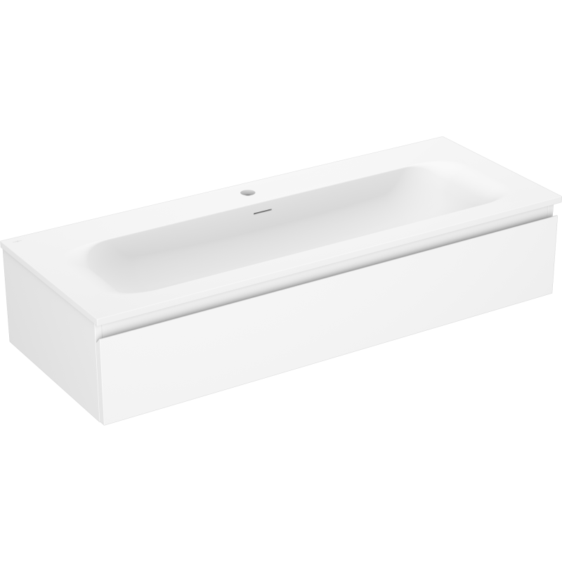 Mexen Orio 120 cm Badezimmerunterschrank mit Vela-Waschbecken, 1 Schublade, Weiß Matt - 91A10-12023-1-BF01-W23M01