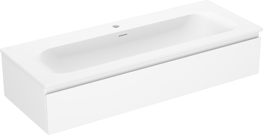 Mexen Orio 120 cm Badezimmerunterschrank mit Vela-Waschbecken, 1 Schublade, Weiß Matt - 91A10-12023-1-BF01-W23M01