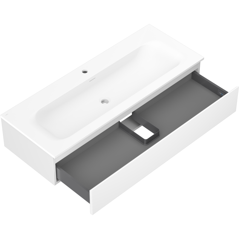 Mexen Orio armário de casa de banho 120 cm com lavatório Vela, 1 gaveta, branco mate - 91A10-12023-1-BF01-W23M01