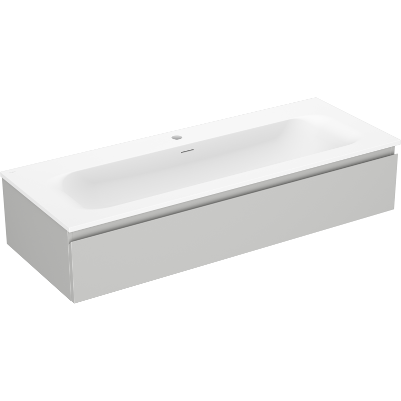 Mexen Orio kylpyhuonekaappi 120 cm pesualtaalla Vela, 1 laatikko, harmaa matta/valkoinen matta - 91A10-12023-1-BF62-W23M01