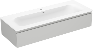 Mexen Orio Badezimmerunterschrank 120 cm mit Waschbecken Vela, 1 Schublade, grau matt/weiß matt - 91A10-12023-1-BF62-W23M01