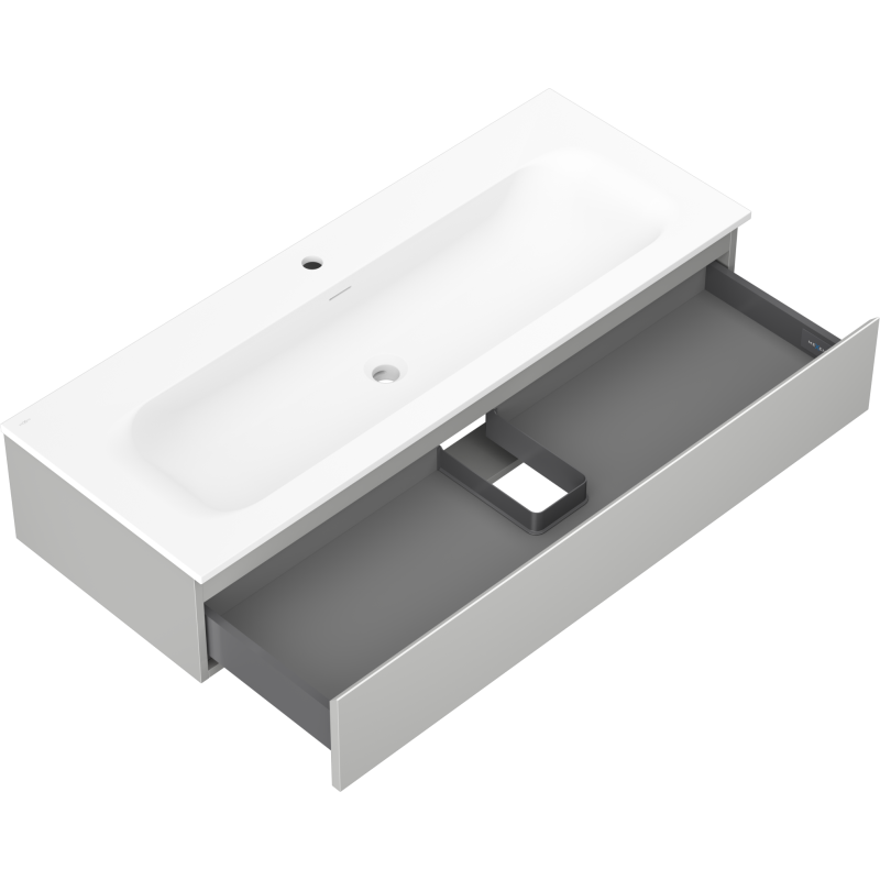 Mexen Orio mueble de baño 120 cm con lavabo Vela, 1 cajón, gris mate/blanco mate - 91A10-12023-1-BF62-W23M01