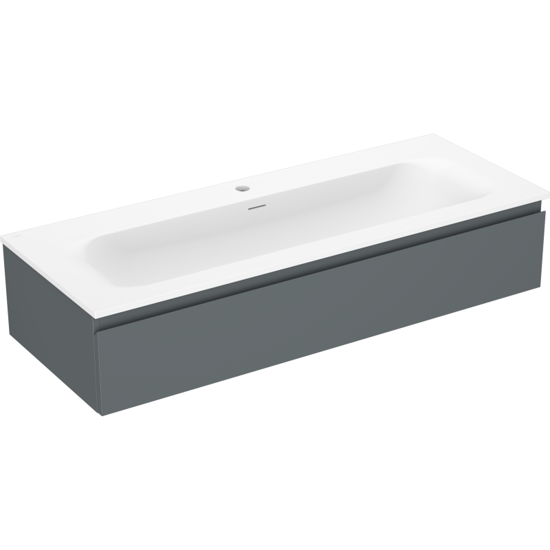 Mexen Orio Badezimmerschrank 120 cm mit Waschbecken Vela, 1 Schublade, Graphit matt/Weiß matt - 91A10-12023-1-BF66-W23M01