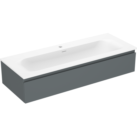 Mexen Orio Badezimmerschrank 120 cm mit Waschbecken Vela, 1 Schublade, Graphit matt/Weiß matt - 91A10-12023-1-BF66-W23M01