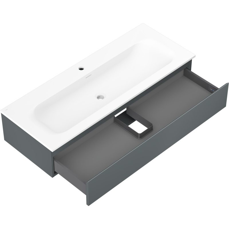 Mexen Orio armario de baño de 120 cm con lavabo Vela, 1 cajón, grafito mate/blanco mate - 91A10-12023-1-BF66-W23M01