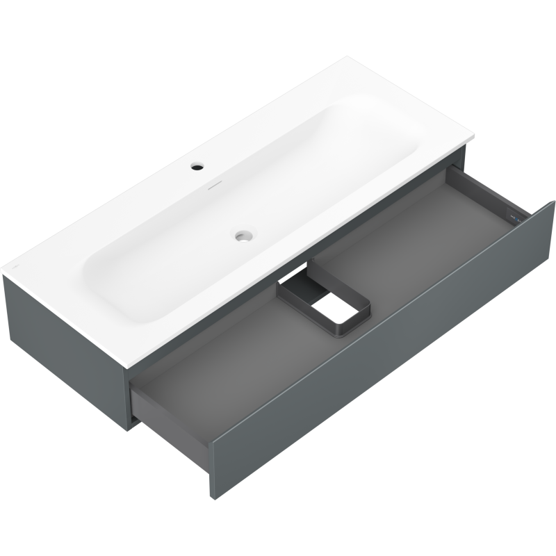 Mexen Orio badkamerkast 120 cm met wastafel Vela, 1 lade, grafiet mat/wit mat - 91A10-12023-1-BF66-W23M01