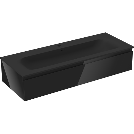 Mexen Orio mueble de baño 120 cm con lavabo Vela, 1 cajón, negro brillante/negro mate - 91A10-12023-1-BF70-W23M71
