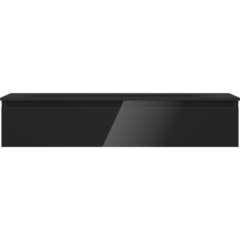 Mexen Orio armario de baño de 120 cm con lavabo Vela, 1 cajón, negro brillo/negro mate - 91A10-12023-1-BF70-W23M71