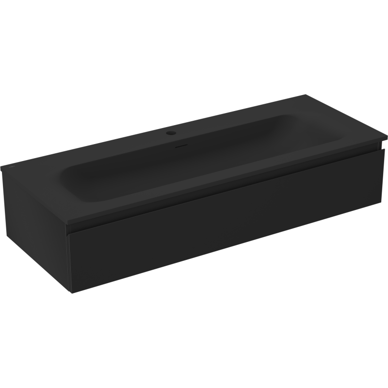 Mexen Orio bathroom cabinet 120 cm with Vela washbasin, 1 drawer, black matt - 91A10-12023-1-BF71-W23M71