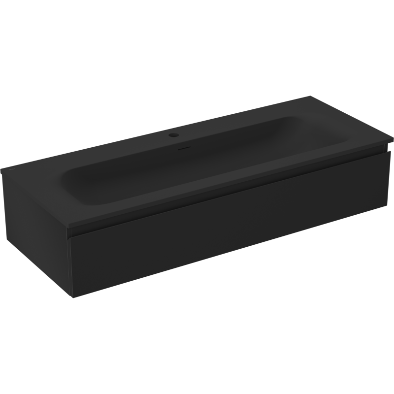 Mexen Orio meuble de salle de bain 120 cm avec lavabo Vela, 1 tiroir, noir mat - 91A10-12023-1-BF71-W23M71