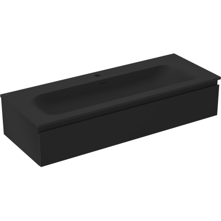 Mexen Orio Badezimmerschrank 120 cm mit Waschbecken Vela, 1 Schublade, schwarz matt - 91A10-12023-1-BF71-W23M71