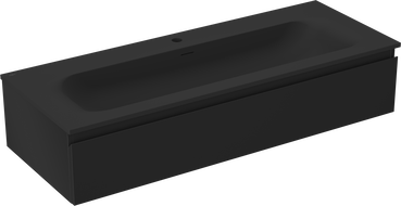 Mexen Orio Badezimmerschrank 120 cm mit Waschbecken Vela, 1 Schublade, schwarz matt - 91A10-12023-1-BF71-W23M71