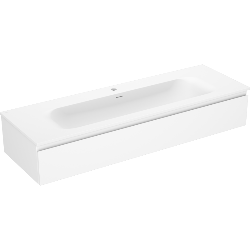 Mexen Orio Badezimmerschrank 140 cm mit Waschbecken Vela, 1 Schublade, weiß matt - 91A10-14023-1-BF01-W23M01