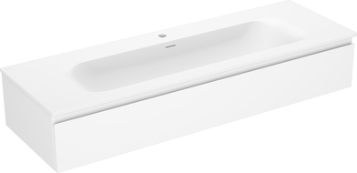 Mexen Orio Badezimmerschrank 140 cm mit Waschbecken Vela, 1 Schublade, weiß matt - 91A10-14023-1-BF01-W23M01