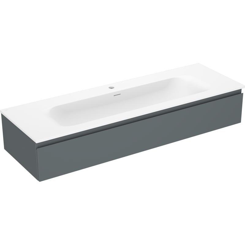 Mexen Orio szafka łazienkowa 140 cm z umywalką Vela, 1 szuflada, grafit mat/biała mat - 91A10-14023-1-BF66-W23M01