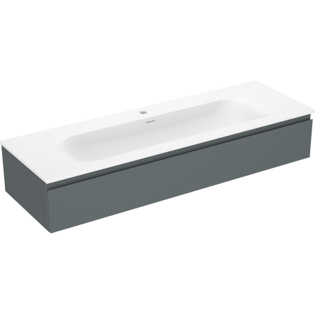 Mexen Orio meuble de salle de bains 140 cm avec lavabo Vela, 1 tiroir, graphite mat/blanc mat - 91A10-14023-1-BF66-W23M01