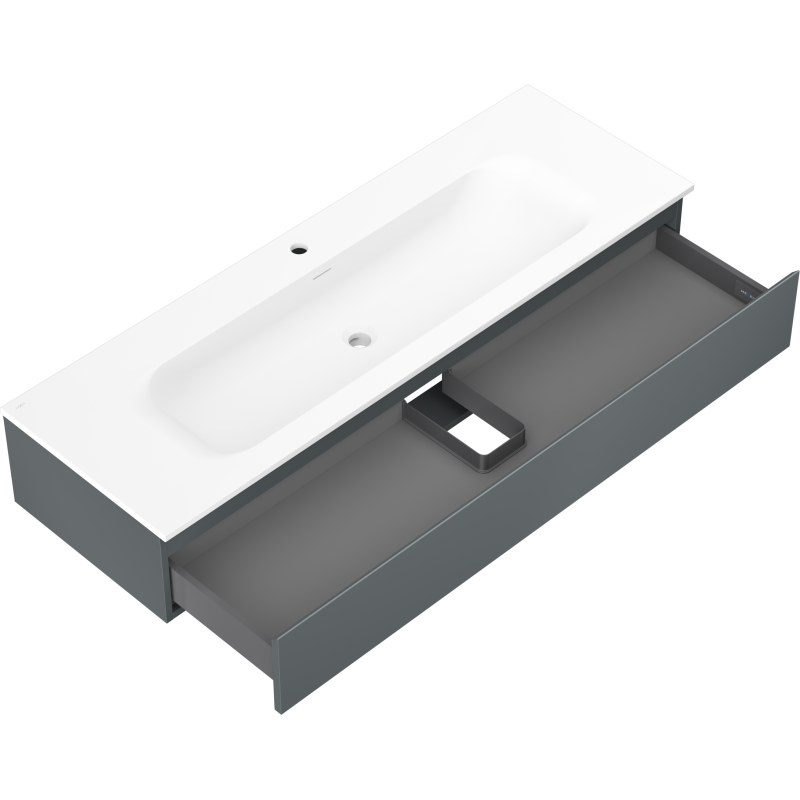 Mexen Orio mobile bagno 140 cm con lavabo Vela, 1 cassetto, grafite opaco/bianco opaco - 91A10-14023-1-BF66-W23M01