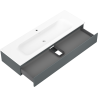 Mexen Orio mueble de baño de 140 cm con lavabo Vela, 1 cajón, grafito mate/blanco mate - 91A10-14023-1-BF66-W23M01