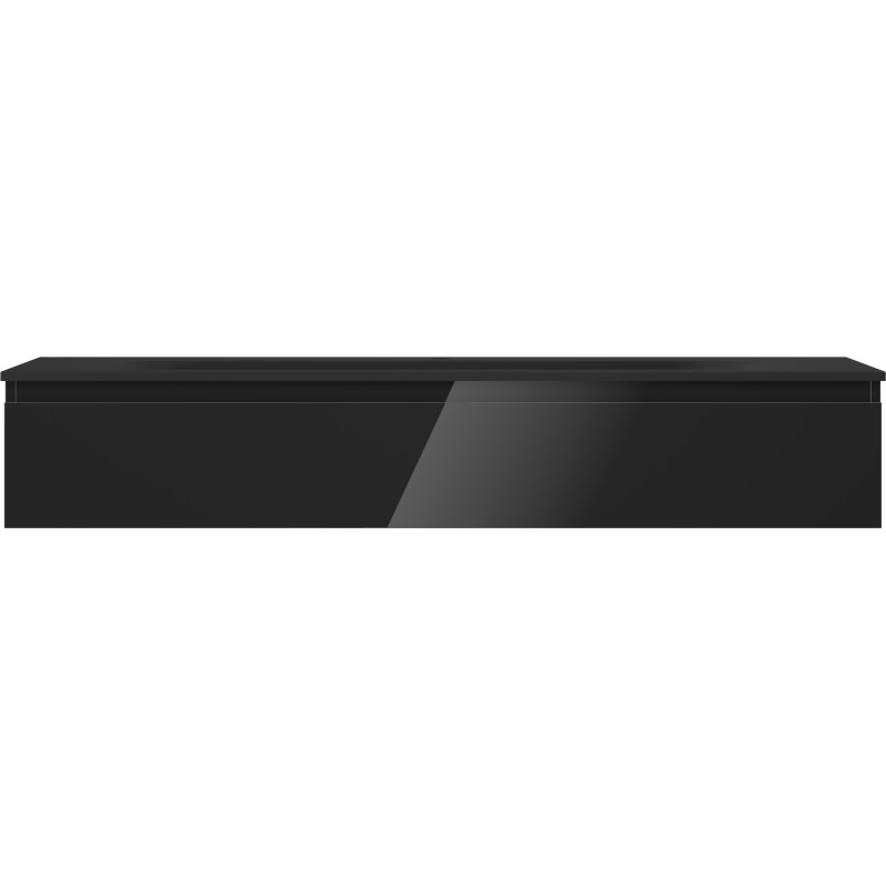 Mexen Orio armario de baño de 140 cm con lavabo Vela, 1 cajón, brillo negro/mate negro - 91A10-14023-1-BF70-W23M71