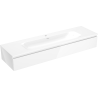 Mexen Orio Badezimmerschrank 160 cm mit Waschbecken Vela, 1 Schublade, Weiß Hochglanz - 91A10-16023-1-BF00-W23M00