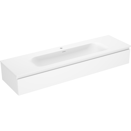 Mexen Orio badrumsskåp 160 cm med handfat Vela, 1 låda, vit matt - 91A10-16023-1-BF01-W23M01