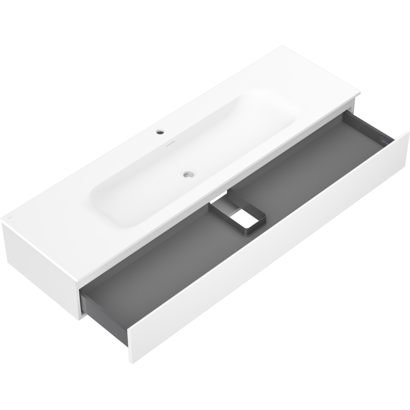 Mexen Orio armario de baño 160 cm con lavabo Vela, 1 cajón, blanco mate - 91A10-16023-1-BF01-W23M01