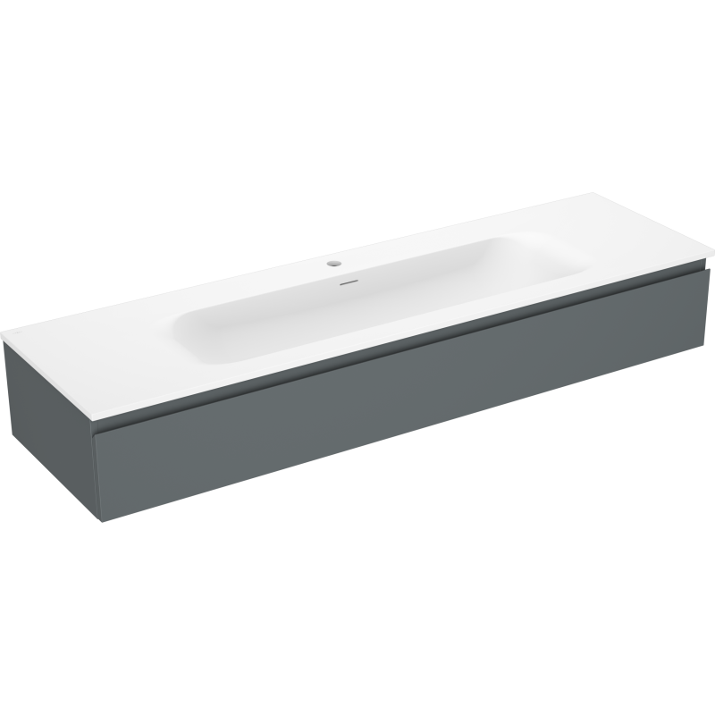 Mexen Orio mueble de baño 160 cm con lavabo Vela, 1 cajón, grafito mate/blanco mate - 91A10-16023-1-BF66-W23M01