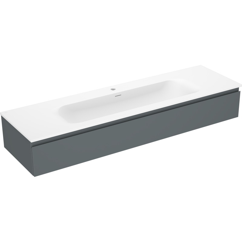 Mexen Orio szafka łazienkowa 160 cm z umywalką Vela, 1 szuflada, grafit mat/biała mat - 91A10-16023-1-BF66-W23M01