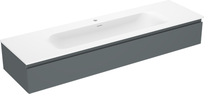 Mexen Orio meuble de salle de bain 160 cm avec lavabo Vela, 1 tiroir, graphite mat/blanc mat - 91A10-16023-1-BF66-W23M01