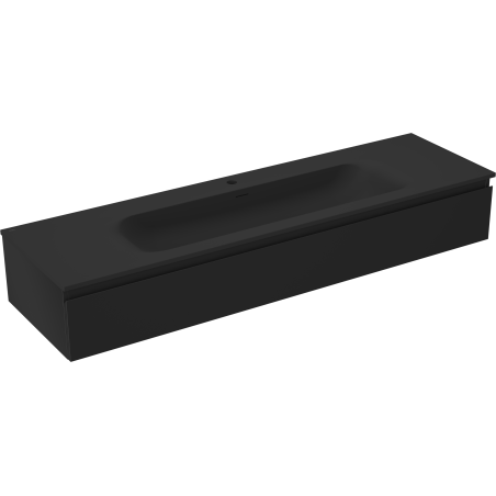 Mexen Orio mueble de baño 160 cm con lavabo Vela, 1 cajón, negro mate - 91A10-16023-1-BF71-W23M71