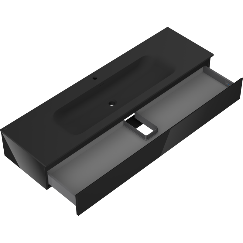 Mexen Orio ντουλάπι μπάνιου 160 cm με νιπτήρα Vela, 1 συρτάρι, μαύρο