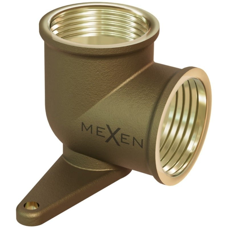 Mexen BRASS Messing-Wandwinkel mit Halterung 1/2 IG x 1/2 IG - W97408-1212