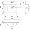 Mexen Rivel Badezimmerschrank 50 cm mit Waschbecken Otis, 1 Schublade, gerillt, weiß matt - 91A20-05023-1-BF01-W18M01