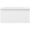 Mexen Rivel Badezimmerschrank 50 cm mit Waschbecken Otis, 1 Schublade, gerillt, weiß matt - 91A20-05023-1-BF01-W18M01