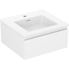 Mexen Rivel meuble de salle de bain 50 cm avec lavabo Otis, 1 tiroir, rainuré, blanc mat - 91A20-05023-1-BF01-W18M01