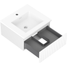 Mexen Rivel meuble de salle de bain 50 cm avec lavabo Otis, 1 tiroir, rainuré, blanc mat - 91A20-05023-1-BF01-W18M01
