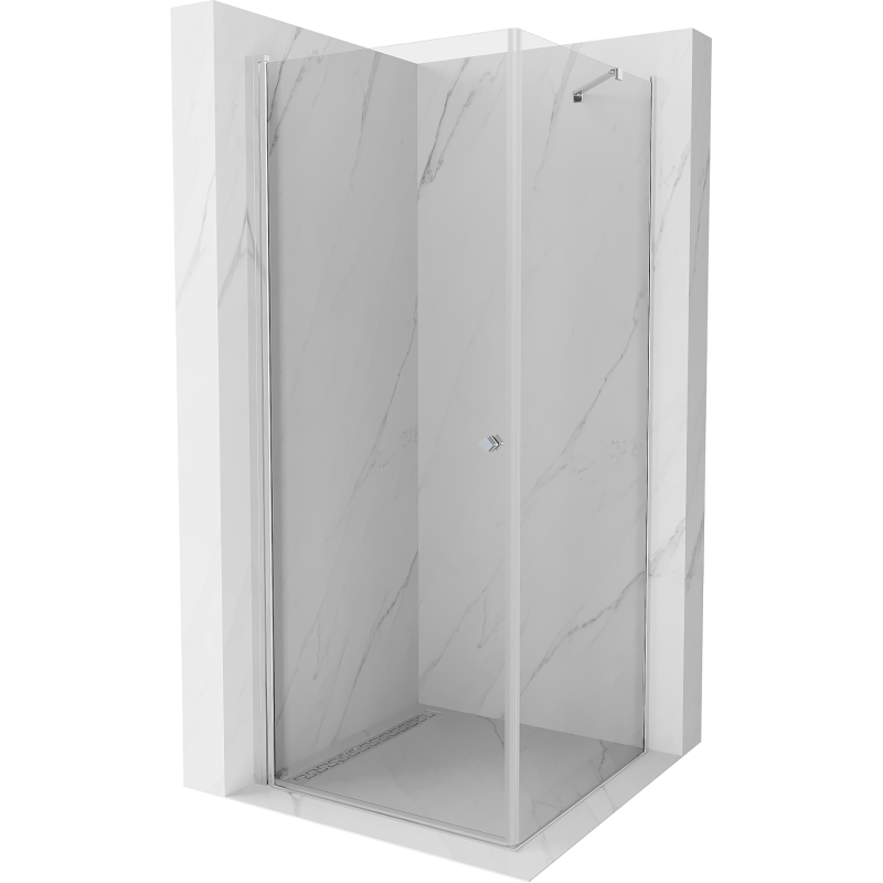 Mexen Pretoria cabine de duche com porta de abrir 90 x 90 cm, transparente, cromada - 852-090-090-01-00