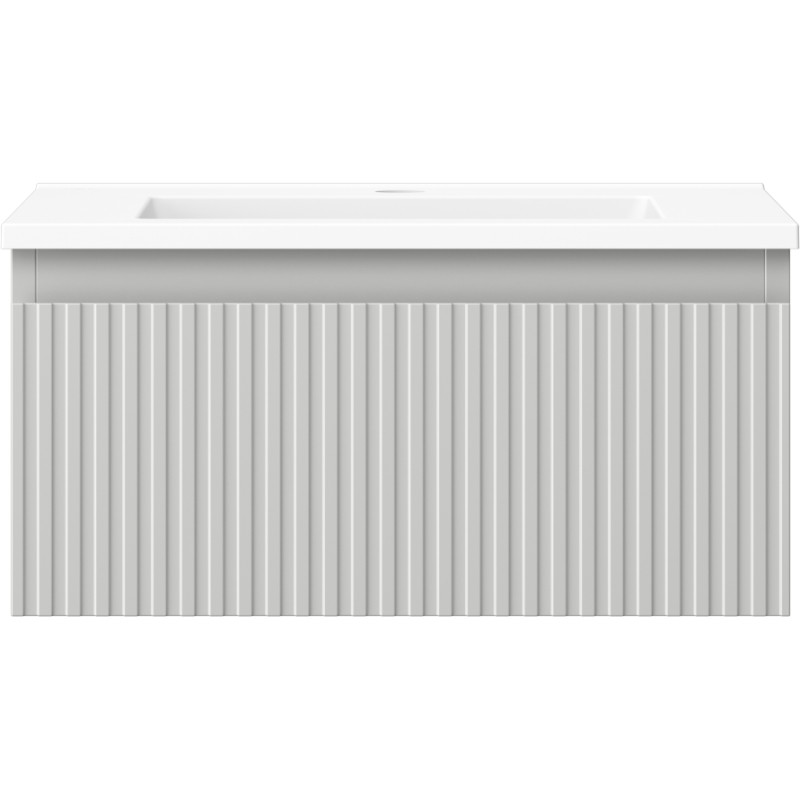 Mexen Rivel Mobile bagno 50 cm con lavandino Otis, 1 cassetto, scanalato, grigio opaco/bianco opaco - 91A20-05023-1-BF62-W18M01