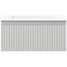 Mexen Rivel Badezimmerschrank 50 cm mit Waschbecken Otis, 1 Schublade, gerillt, grau matt/weiß matt - 91A20-05023-1-BF62-W18M01